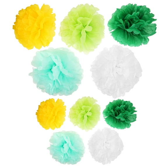 IBASETOY Party Hanging Pendants 15PCS Tissue Pom Poms Assorted Color Decorations