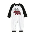 thumbnail image 3 of Family Matching Christmas Pajama Set Winter Holiday Polar Bear Print Long Sleeve Top + Plaid Pants, 3 of 5