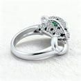 thumbnail image 3 of Bling Jewelry Womens Green Eye Cubic Zirconia Cocktail Statement Ring Silver-Plated Panther Design, 3 of 5