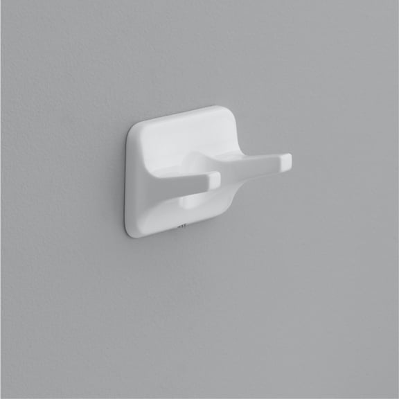OakBrook 297-030607-OB Double Robe Hook, Die-Cast Zinc, White