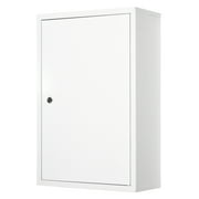 kleankin Steel Wall Mount Medicine Cabinet 3 Tier Emergency Box for Bathroom Kitchen, Lockable with 2 Keys, White