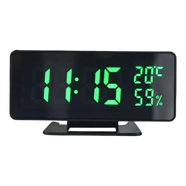 Reloj despertador digital, relojes eléctricos, luz nocturna, función de repetición, gran brillo Verde