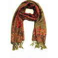 thumbnail image 5 of Sakkas Double Layer Jacquard Paisley Pashmina Shawl / Wrap / Stole - Red - One Size, 5 of 5