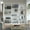 White#2, variant on Multicolor 49 Wide 8-Shelf Bookcase Set with Double Door Cabinet, 2 Piece Home Bookcases for Living Room, Particle Board, Matte Gray-White