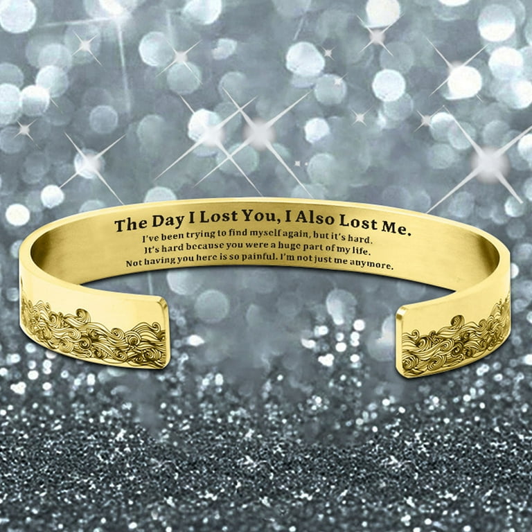 XEOVHV Memorial Bracelet for Loss of Loved One Husband Mother Dad Son Daughter Bereavement Sympathy Gift Stainless Steel Inspirational Mantra Cuff Bangle Bracelet Walmart