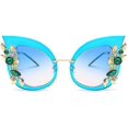 thumbnail image 2 of Woman Cat eye Sunglasses Stylish oversized frame Eyewear with Rhinestones, 2 of 3