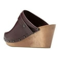 thumbnail image 4 of XYD Women Wedge Heels with Studs Buckle Strap Slides Mules Round Closed Toe Slip On Casual Dress Cork Shoes Size 14.5 Burgundy, 4 of 4
