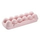thumbnail image 2 of Yuarrent Caja de huevos portátil a prueba de golpes, soporte de plástico para huevos, caja de almacenamiento para refrigerador doméstico, Organizadores de utensilios de cocina Rosado 12 rejilla, 2 of 6