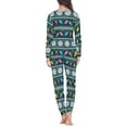 thumbnail image 3 of FKELYI Christmas Women Pajama Size 2XL Polyester Long Sleeve Ladies Pajamas Sets Leisure Snowflake Lights Women Sleepwear 2 Piece, 3 of 5