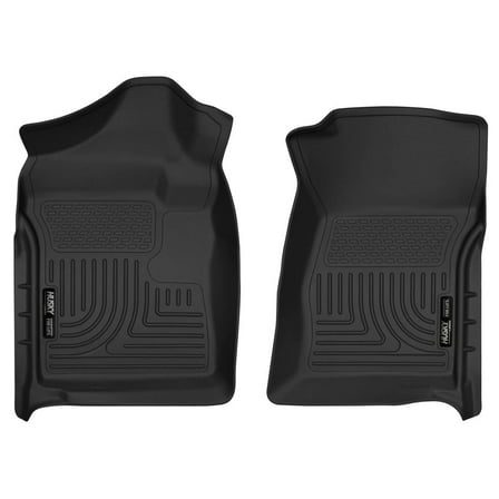 Husky Liners 18221 Weatherbeater Floor Mats Fit 2007-2014 Silverado/Sierra 1500/2500/3500 Regular Cab Front Row Liners 2pc Black