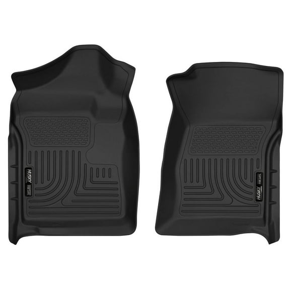 Husky Liners 18221 Weatherbeater Floor Mats Fit 2007-2014 Silverado/Sierra 1500/2500/3500 Regular Cab Front Row Liners 2pc Black