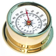 Trintec Euro Thermometer Polished Brass Marine Nautical Instrument for Boat or Cabin EUR-03