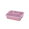 thumbnail image 2 of ZheElen 4-Grids Sungle Layer Multi-colors Rectangular Food Container Fresh-keeping Plastic Storage Case Household Office Pink, 2 of 6