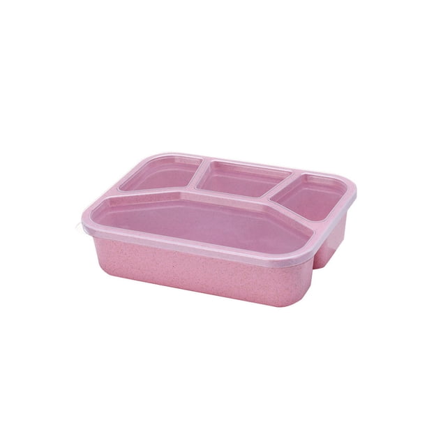 Fiambrera de 4 rejillas Naiovety contenedor de alimentos multicolor estuche de almacenamiento Rosado