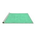 thumbnail image 2 of Ahgly Company Machine Washable Indoor Square Abstract Turquoise Blue Modern Area Rugs, 5' Square, 2 of 4