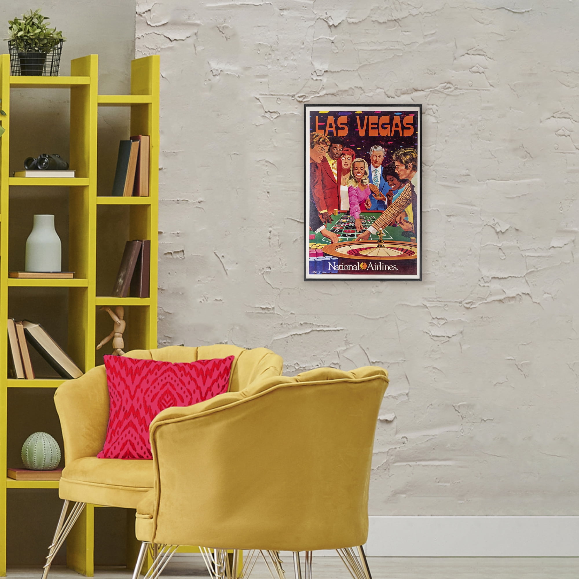 Stupell Industries Vintage Las Vegas Casino Black Framed Giclee Art, design by Vintage Posters