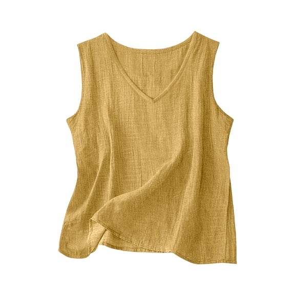 Admvng Women's Tank Top Plus Size Casual Sleeveless Solid Everyday Blouse