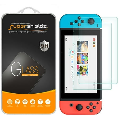 [2-Pack] Supershieldz for Nintendo Switch Tempered Glass Screen Protector, Anti-Scratch, Anti-Fingerprint, Bubble Free