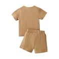 thumbnail image 4 of Gubotare Toddler Clothes for Boys Color Block Toddler Baby Boy Summer T Shirt Shorts Outfits Short Sleeve Tee Tops Clothes Set 6 9 12 18 24 Months 2T 3T 4T (Brown,Size 18-24 Months), 4 of 9