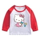 thumbnail image 4 of Hello Kitty-Camiseta de algodón puro para niños, camiseta que absorbe la humedad, Tops contrastantes dulces a la moda, camisetas deportivas informales de manga larga para bebé, 4 of 5