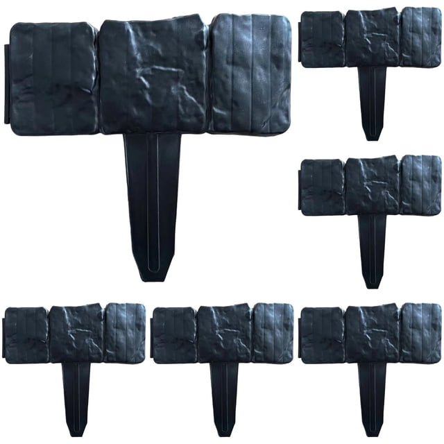 WUSUOWEI 10PCS Imitation Stone Garden Fence,Stone form Design,Retaining Edging Border,Cobbled Effect Decor,Edging Border Decorative Panels Flower Bed Path,Outdoor,Picket Yard,Grass Edge Supply