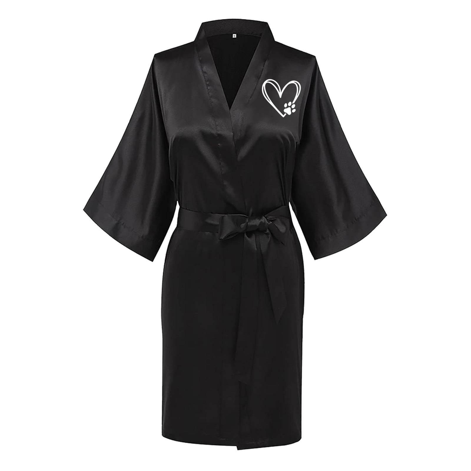 TIMIFIS Women s Short Silky Robes Bridesmaid Bride Party Satin Robes Sleepwear Plus Size Wedding Bridal Party Loungewear Dressing Gowns with 3 4 Sleeve Spring Summer Savings Clearance Walmart