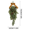 thumbnail image 3 of 4-Piece Christmas Teardrop Swag Garland Set with Pine Cones & Velvet Bow | 27.5-Inch Artificial Winter Greenery for Indoor & Outdoor Holiday Decor, 3 of 7