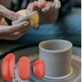 3 Sizes Rubber Pottery Clay Ribs+4 Stainless Steel Circular Clay Hole ...