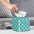 thumbnail image 5 of Uemuo Aquamarine Glitter1 Tissue Box Cover Holder, Square with Bottom Belt - PVC Leather Decorative Organizer for Tabletop, Bathroom, Car, Office, 5 of 8