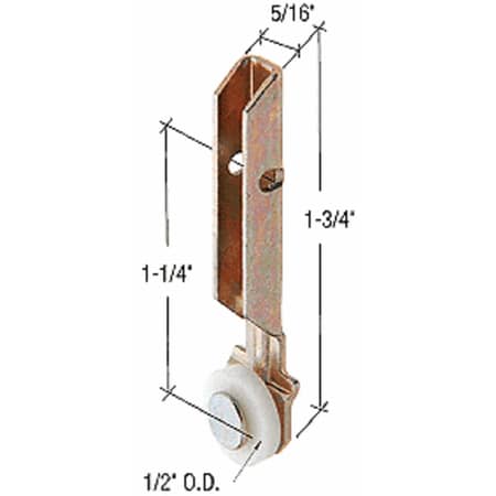 Nylon Sliding Window Replacement Roller - CRL 1/2