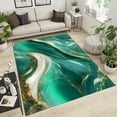 thumbnail image 2 of Emerald Green Marble Area Rugs, Gradient Art Apartment Carpet, Rug Pad Fuzzy Plush Soft with Non-Slip Backing Apply to Home Nursery College Dorm,2x3ft, 2 of 6