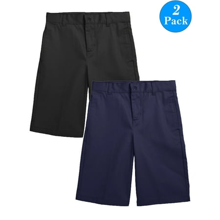 Boys Flat Front Twill School Uniform Shorts (Big Boys, Little (Best Cotton Boy Shorts)