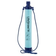 (2 pack) Lifestraw Personal Water Filter for Travel, Hiking, Camping and Survival - Blue