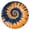 Orange Blue Tie, variant on Blue White Tie Dye Spiral Pattern Round Fitted Tablecloth with Elastic Edge,Dining Table Cover Waterproof,Outdoor Round Tablecloth for Camping,Dining,Indoor and Outdoor