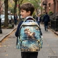 thumbnail image 6 of Psesaysky Sea Otter Multi Pocket School Bookbag with Lightweight Padded Shoulder School Backpack, Multi-Pockets 17 Inch Casual Book Bag for Travel Hiking, 6 of 9