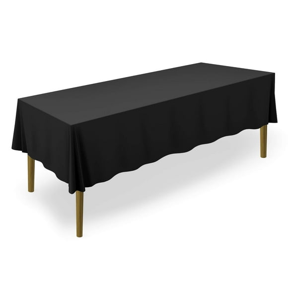 Lann's Linens - 20 Premium 60"" x 102"" Tablecloths for Wedding/Banquet/Restaurant - Rectangular Polyester Fabric Table Cloths - Black