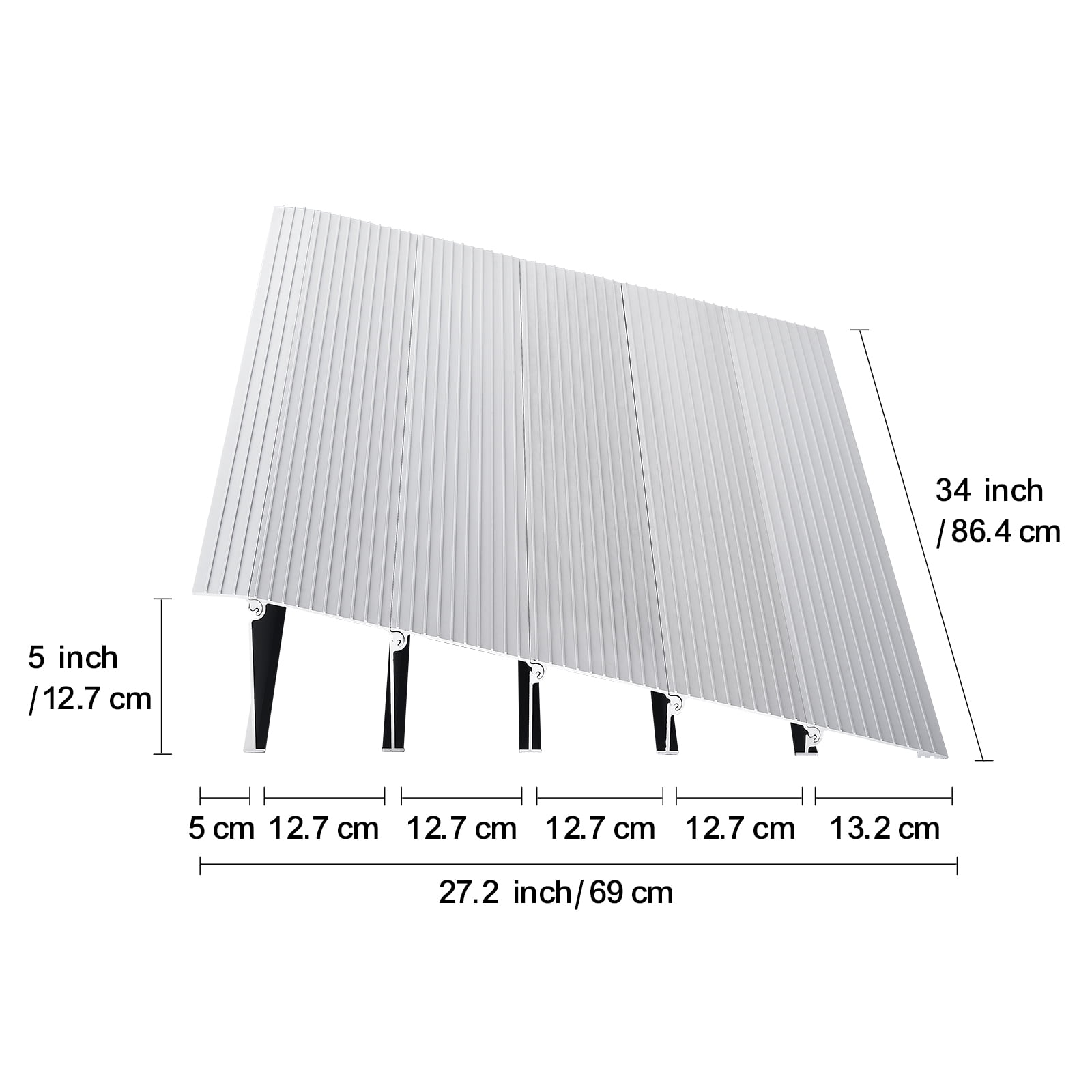 KFFKFF Threshold Ramp Aluminum Door Ramp 5" Rise 800lb Wheelchair Scooter