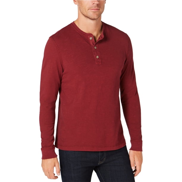 Camiseta henley para hombre Club Room color rojo pequeña