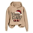 thumbnail image 2 of Nana Claus Christmas Hoodies for Women 2025 Long Sleeve Grandma Christmas Hooded Sweatshirt Pullover Tops, 2 of 4