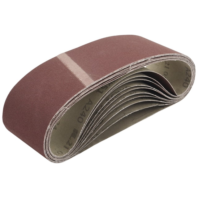 Cinturones de Lijado 3 X 21 Pulgadas Banda óXido Aluminio 240 Granos Papel Lija Premium para Lijadora PortáTil - Paquete 10