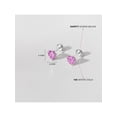 thumbnail image 5 of Delicate Simulated Tourmaline Heart Girls Earrings Screw Back - 14k White Gold, 5 of 7