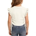 thumbnail image 2 of Fnooota Girls T Shirts, Flutter Sleeve Fashion Summer Crew Neck Kids Tees White Size 2-3 T, 2 of 6