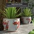 thumbnail image 2 of Red Lantern Large 18" Cherry Blossom Porcelain Fishbowl Planter, 2 of 6