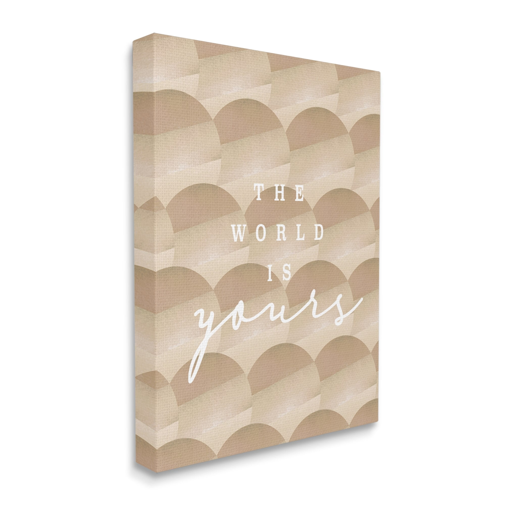 Stupell Industries World Is Yours Phrase Geometric Circle Pattern Canvas Wall Art, 16 x 20, Design by Lil' Rue