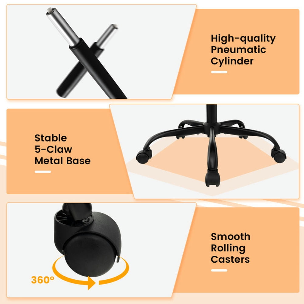 Demi Bonn High Back Ergonomic Executive Desk Chair with Thick Headrest Cushion, Rolling Work Computer Office Chair, Black