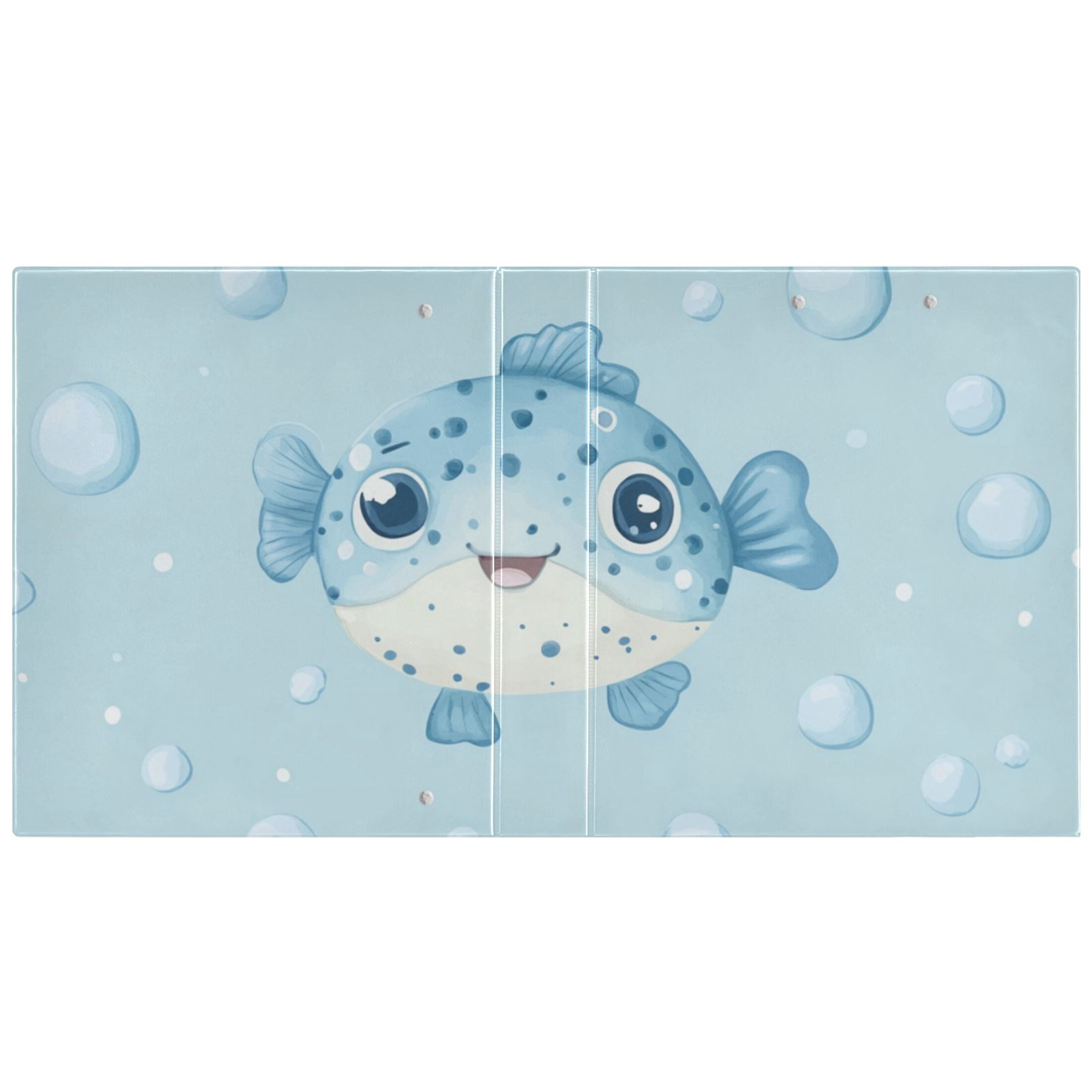 Cartoon Puffers 3 Ring Binders 1.5 inch Hardcover File Folders with Interior Pockets A4 Size Organizer for School Office Hospital