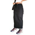 thumbnail image 2 of Genuiskids Long Cargo Skirt for Women with Pockets Vintage Low Rise Baggy Skirt with Pockets Summer Split Midi Skirt Streetwear, 2 of 5