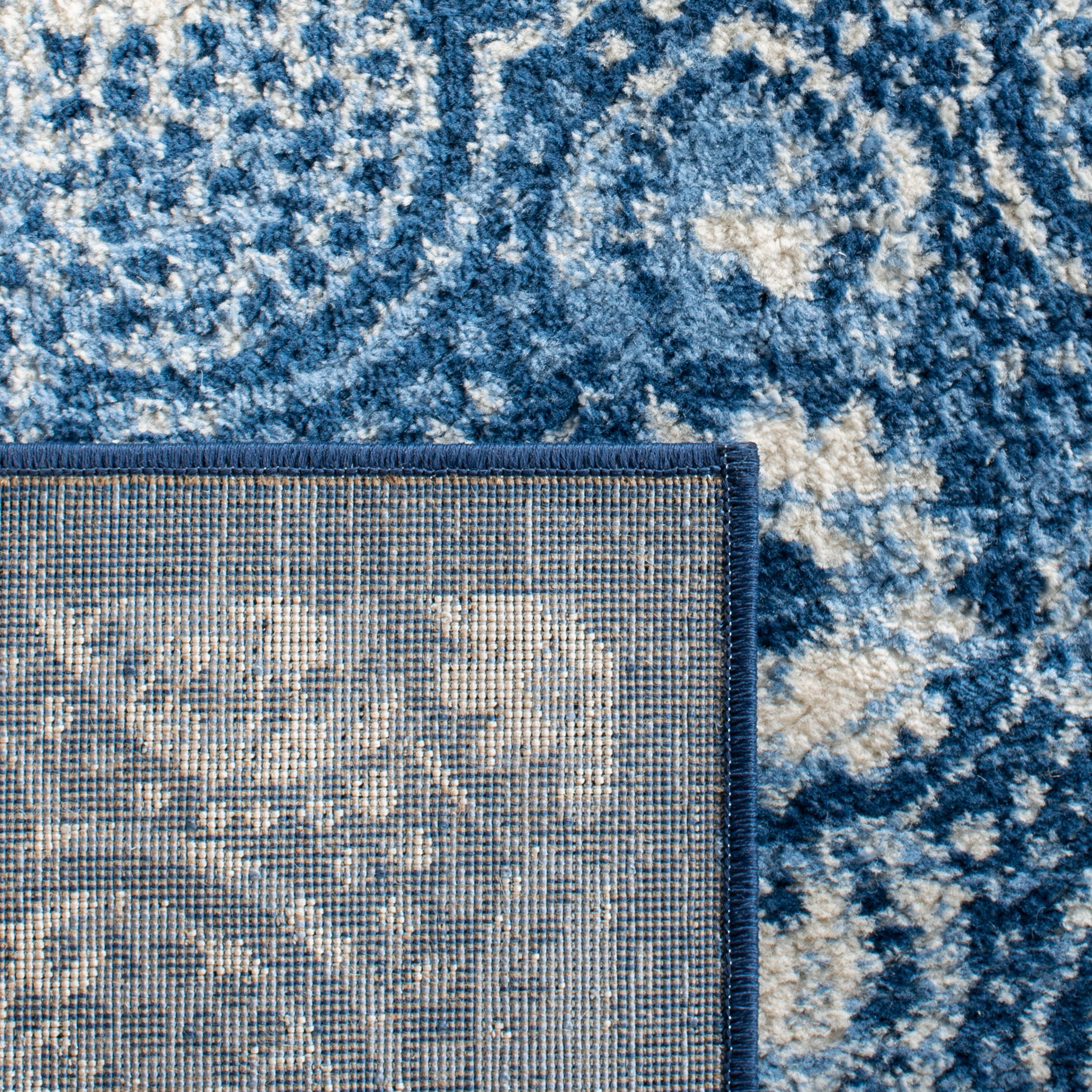 SAFAVIEH Martha Stewart Nazca Floral Runner Rug, Navy/Cream, 2' x 8'