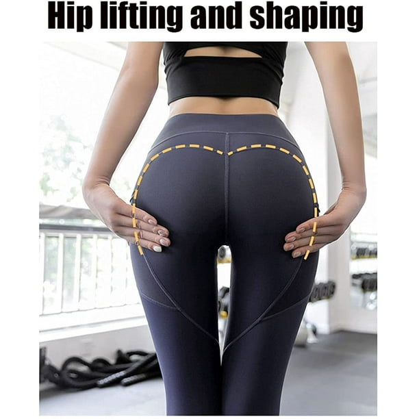 Women's Soft High Waist Yoga Pant with Pockets,Tummy Control Opaque Sport  Legging Workout Running Butt Lift Legging-Yellow XL