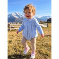 thumbnail image 6 of RUINIXCW Infant Girl Bubble Romper Long Sleeve Contarst Color Jumpsuit, 6 of 8